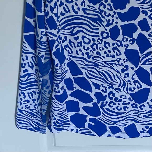 IBKUL BIANCA ROYAL BLUE Long Sleeve Mock Golf Tennis Shirt 47626 - Picture 11 of 16